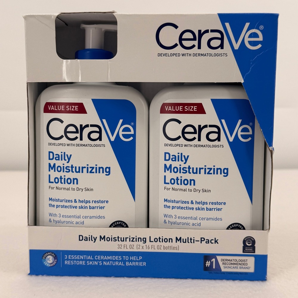 CeraVe Daily Moisturizing Lotion Multi-Pack 2 x 16 oz Value Size 32 fl oz Total